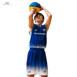 Gradient Round Neck Basketball Jersey