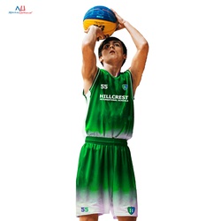 Gradient Round-Neck Basketball Jersey